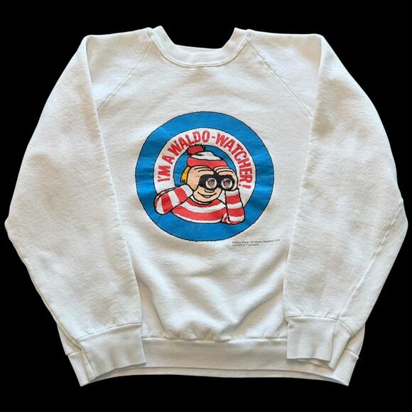 Fruit of the Loom Other - Vintage Fruit Of The Loom Sweatshirt Mens Large White Where's Waldo 90s USA